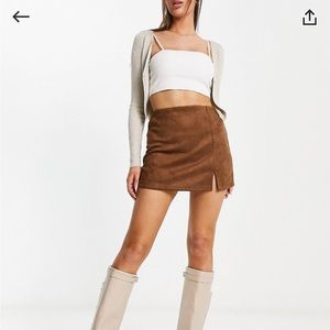 Mini skirt faux suede